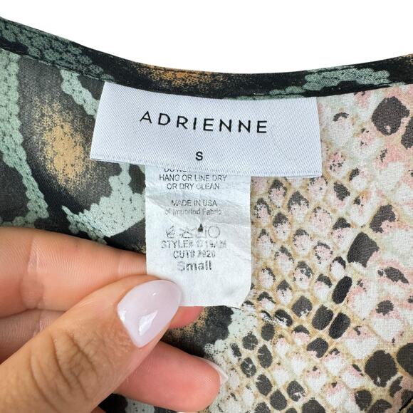 Adrienne Snake Python Print Chiffon Sheer Oversized Poncho Tunic Blouse - Picture 10 of 11